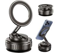 TOEECY Support Téléphone Voiture Magnétique Pliable Ajustable Circulaire Puissant N52 Tableau Bord Rotation 360° Compatible Universel