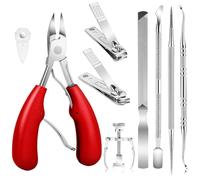 Toenail Nail Pliers - Heavy Duty Podiatrist Cutter, Ergonomic Trimmer, Ingrown Nail Tool | Wide-Jaw Stainless Steel Toenail Cutter with File For Seniors Men Women (Stainless Steel)