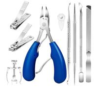 Toenail Nail Pliers - Heavy Duty Podiatrist Cutter, Ergonomic Trimmer, Ingrown Nail Tool | Wide-Jaw Stainless Steel Toenail Cutter with File For Seniors Men Women (Stainless Steel)