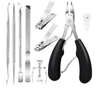 Toenail Nail Pliers - Heavy-Duty Podiatrist Cutter, Ergonomic Trimmer, Ingrown Nail Tool | Wide-Jaw Stainless Steel Toenail Cutter With File For Seniors Men Women (Stainless Steel)