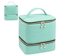 Toenail Polish Storage Bag, 2 Layer Pedecure Kit Organizer, Large Capacity Nail Supplies Organiser, Multi Functional Makeup Bag for Files, Drills, and Beauty Tools Storage