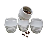 Töpferey Lot de 4 tasses à expresso fabriquées à la main de style japonais. Idéal pour expresso, thé, schnaps, etc. Passe au lave-vaisselle | Contenu : 4 tasses à café de 100 ml sans anse