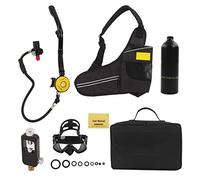 Toeponeer DIDEEP 1L Mini réservoir de plongée sous-Marine Kit de soupape de surpression avec Lunettes de plongée Sangle Sac Adaptateur de Recharge (Noire)