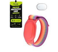 toergy Bracelet en nylon pour Xiaomi Smart Tag, bracelet réglable | Bracelet de protection en nylon respirant pour Xiaomi Smart Tag Finder, coque de protection réglable anti-perte, arc-en-ciel
