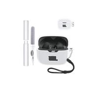 toergy Coque de protection en silicone écologique avec positionnement précis des trous pour écouteurs JBL Tune 230NC TWS, résistant aux chocs et aux rayures, toucher agréable, blanc
