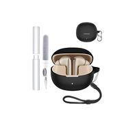 toergy Coque de protection en silicone pour écouteurs QCY Melobuds Pro, respectueux de l'environnement avec positionnement précis des trous, résistant aux chocs et aux rayures, toucher agréable, noir