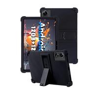 toergy Coque en silicone pour tablette Doogee Tab G6+, ouverture précise, compatible avec la charge, anti-chocs et anti-rayures, réglage multi-angle, sensation de main confortable, noir