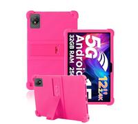 toergy Coque en silicone pour tablette Doogee V Pad 12" - Étui de qualité supérieure avec ouvertures précises, anti-chocs, anti-rayures, réglage multi-angle et sensation de main confortable, rose