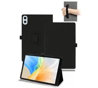 toergy Étui de protection à rabat en cuir synthétique avec porte-stylo et dragonne pour tablette Blackview OSCAL Elite 1 12" Noir