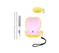 toergy Étui de protection pour écouteurs Beats Powerbeats Fit, résistant aux chocs, imperméable, souple et fin, en silicone, avec cordon, porte-clés et kit de nettoyage, jaune