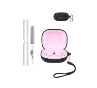 toergy Étui de protection pour écouteurs Beats Powerbeats Fit, résistant aux chocs, imperméable, souple et fin, en silicone, avec cordon, porte-clés et kit de nettoyage, noir