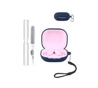 toergy Étui de protection pour écouteurs Beats Powerbeats Fit, résistant aux chocs, imperméable, souple et fin, en silicone, avec cordon, porte-clés et kit de nettoyage, bleu