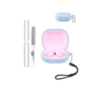 toergy Étui de protection pour écouteurs Beats Powerbeats Fit, résistant aux chocs, imperméable, souple et fin, en silicone, avec cordon, porte-clés et kit de nettoyage, bleu azur