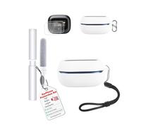 toergy Étui de protection pour écouteurs Bluetooth pour JBL Live Buds 4, en silicone avec 2 films de protection souple, kit de protection complet, résistant aux chocs et aux rayures, léger, blanc