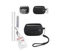 toergy Étui de protection pour écouteurs Bluetooth pour JBL Live Buds 4, en silicone avec 2 films de protection souple, kit de protection complet, résistant aux chocs, aux rayures, léger, noir
