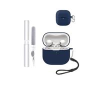 toergy Étui de protection pour écouteurs Huawei FreeClip 2, résistant aux chocs, imperméable, souple et fin, en silicone, avec cordon, porte-clés et kit de nettoyage, bleu