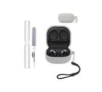 toergy Étui de protection pour écouteurs toergy Buds FE, résistant aux chocs, imperméable, souple et fin, en silicone, avec cordon, porte-clés et kit de nettoyage, gris