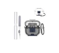 toergy Étui de protection pour Samsung Galaxy Buds3, en TPU souple, transparent, imperméable, résistant aux chocs, anti-rayures, facile à transporter, avec cordon, porte-clés et kit de nettoyage