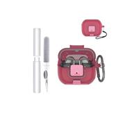 toergy Étui de protection pour Samsung Galaxy Buds3, en TPU souple, transparent, imperméable, résistant aux chocs, facile à transporter, avec cordon, porte-clés et kit de nettoyage (rose)