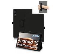 toergy Étui de protection pour tablette TECLAST T65 13,4" 2025 avec dragonne, support et fonction anti-chute - Design fin et simple - Noir