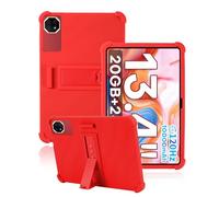 toergy Étui pour tablette TECLAST T65 Plus 13,4" 2025 - Ouverture précise - Anti-chocs et anti-rayures - En silicone - Réglage multi-angle - Sensation confortable - Rouge