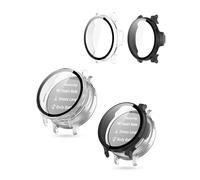 toergy Lot de 2 étuis compatibles avec Garmin Lily 2 / Lily2 Smartwatch - Design intégré pour une protection ultime de la montre intelligente, PC + film trempé d'écran, protection contre les rayures