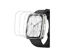toergy Lot de 3 films de protection d'écran en verre trempé pour montre connectée Amazfit Active 2 Square avec bord haut en aluminium renard - Protégez votre appareil avec un film durable
