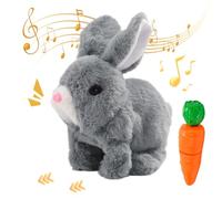 Toerjii Jouet Lapin Interactif,Cadeaux de Pâques Enfants, Lapin Sautant,Lapin Doudou Petit Peut Marcher et Parler,Cadeau d'anniversaire de Pâques (Grau)