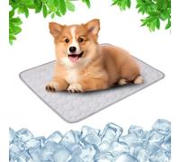 Toerjii Tapis Rafraîchissant pour Chat et Chien, Reste Froid Plus Longtemps, pour Animaux de Compagnie Étanche et Facile à Nettoyer (Gris, XL)