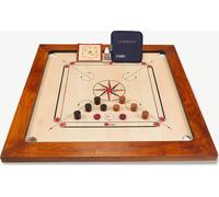 Toernament Carrom jeu - 12 kg. Bois dur India - avec table et sac - ®️Designed in UK - magnifiquement fini - qualité et classe - ECO Made in India