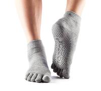 Toesox Ankle Grip Full Toe Grey