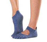 Toesox Bellarina Full Toe Grip antidérapant pour ballet, yoga, pilates, barre Toe Socks - Bleu - Small