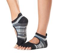 toesox Bellarina Paire de chaussettes antidérapantes demi-orteils pour femme Noir, Duo, Small