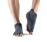 Toesox - Chaussettes de Yoga/Danse antidérapantes XL Gris Anthracite