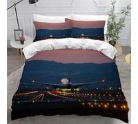 TOETEM Housse de Couette 220x240 Avion 3D Motif 3 pièces Avion Parure de lit 2 Personnes Hypoallergique Microfibre avec Fermeture Éclair et 2 Taie d'oreiller 50x75 pour dultes et Enfants