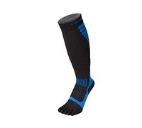 TOETOE® - Des sports - Chaussettes de Compression CoolMax à Cinq Doigts pour Femme et Homme (Noir-Bleu, 44-47)