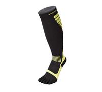 TOETOE® - Des sports - Chaussettes de Compression CoolMax à Cinq Doigts pour Femme et Homme (Noir-Vert, 36-39)
