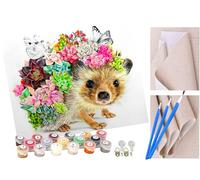 ToeTs peinture par numero adulte Cadeau de Peinture à l'huile de Bricolage numérique Couleur Animal Hérisson De Fleur pour Enfants Adultes Peindre par Nombre Kits Home Decor 16 * 20 Pouces