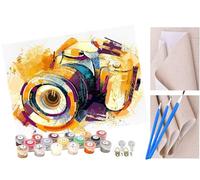 ToeTs Peinture par Numéro Adultes caméra d'art aquarelle avec Pinceaux et Acryliques Bricolage Peintures Kits pour Enfants Seniors Débutant, pour la Décoration Intérieure Maison