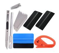 Tofar-Ensemble D'outils Ronds En Vinyle Pour Voiture,Kit De Teinte De Fenêtre,Raclette Ppf En Caoutchouc,Application De Film,Coupe-Autocollant,Grattoir Magnétique,Essuie-Glace Pour Liv -Kit 1