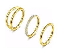 TOFBS 3 Pièces Piercing Nez 316L Acier Chirurgical Piercing 16G Anneau de Nez Doré Hypoallergénique Anneaux de Nez Jewelry pour Femmes Hommes(1.2 * 6mm)