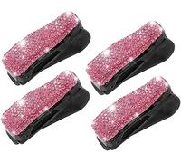 TOFBS 4 Pièces Clips Lunettes Voiture Brillants Portelunettes Auto Fixation Paresoleil Accessoires Intérieur Automobile