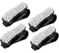 TOFBS 4 Pièces Clips Lunettes Voiture Brillants Portelunettes Auto Fixation Paresoleil Accessoires Intérieur Automobile