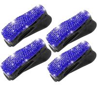TOFBS 4 Pièces Clips Lunettes Voiture Brillants Portelunettes Auto Fixation Paresoleil Accessoires Intérieur Automobile