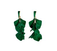 TOFBS Boucles d'Oreilles Femme Argent 925 Boucles d'Oreilles Longues Rose Pétales Pendantes Boucles d'Oreilles Vintage Bohème Fantaisie Déclaration Boucles d'oreilles Cadeau Pour Femmes Filles(Vert)