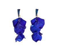 TOFBS Boucles d'Oreilles Femme Argent 925 Boucles d'Oreilles Longues Rose Pétales Pendantes Boucles d'Oreilles Vintage Bohème Fantaisie Déclaration Boucles d'oreilles Cadeau Pour Femmes Filles(Bleu)