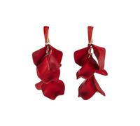 TOFBS Boucles d'Oreilles Femme Longues Rose Pétales Pendantes Argent 925 Boucles d'Oreilles Vintage Bohème Fantaisie Déclaration Boucles d'oreilles Cadeau Pour Femmes Filles rouge