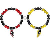 TOFBS Bracelet Perles Élastique Masque Pendentif Cœur Charm Bijoux Couple Amitié Amour Symbole