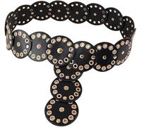 TOFBS Ceinture Large à Disque en Métal Ajouré pour Femme - Réglable avec Dégagement Rapide et Boucle Élastique Tendance