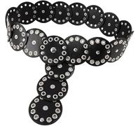 TOFBS Ceinture Large à Disque en Métal Ajouré Réglable Dégagement Rapide pour Femme (Argent)